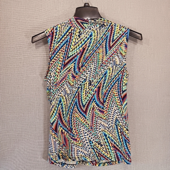 Jones Studio Tank Top PRIDE LGBTQ Women's Small SLINKY Rainbow Stretch Abstract - Picture 5 of 6